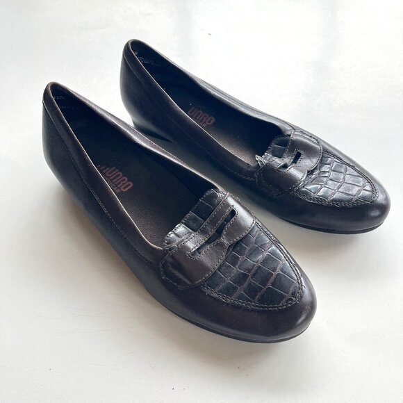 Munro Women Brown Leather Penny Loafer Shoe Size 8.5 M Work Comfy - Picture 1 of 5